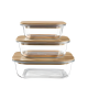 Glass Container With Wooden Lid Large